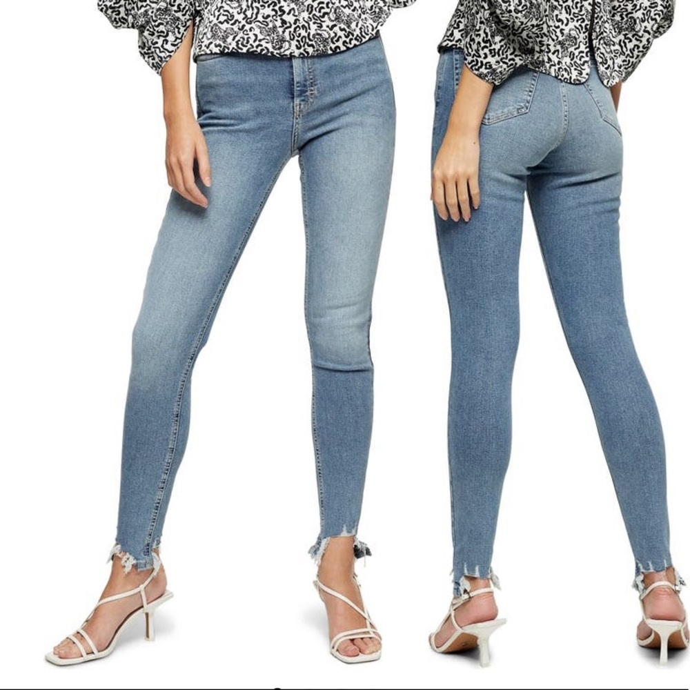 Jamie High Waist Jagged Hem Ankle Skinny Jeans